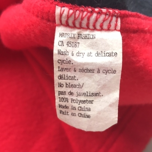 VINTAGE Matrix fashion red fleece sweater vest XL - Picture 8 of 8